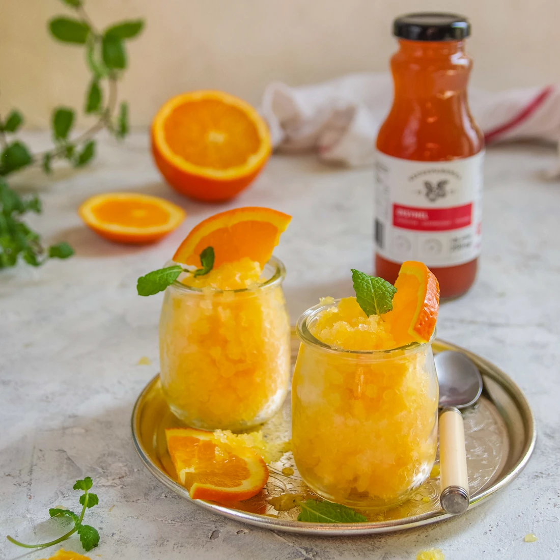 Granita pomarańczowo – jabłkowa z Oxymelem – przepis
